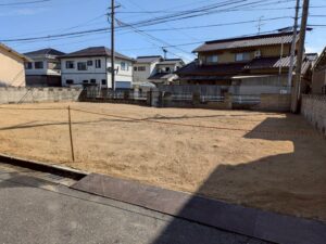 倉敷市の木造住宅解体後に整地された更地の様子