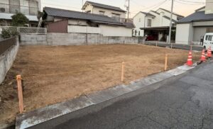 岡山市で実施した木造2階建て住宅36坪の解体後の更地の図